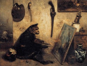 「猿の画家」（1833年）アレクサンドル＝ガブリエル･ドゥカン