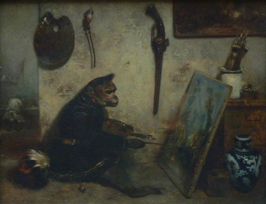 「猿の画家」（1833年）アレクサンドル＝ガブリエル･ドゥカン