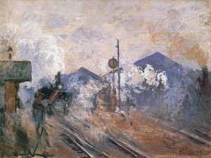 「サン＝ラザール駅の線路」（1877年）クロード･モネ
