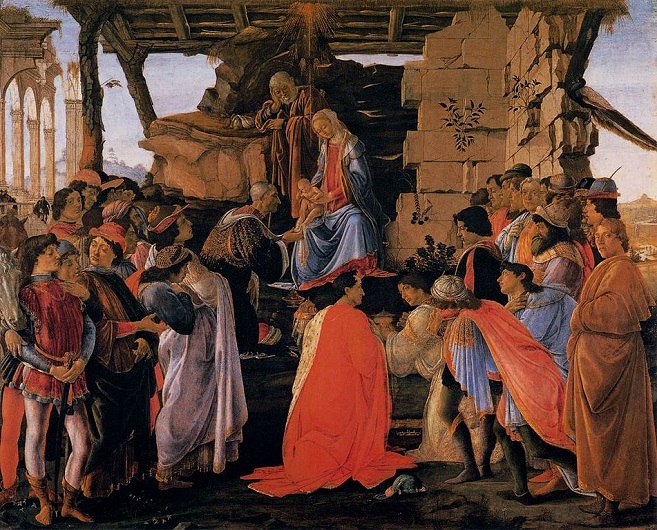 「東方三博士の礼拝」（1475年頃）サンドロ・ボッティチェリ