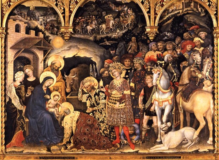 「東方三博士の礼拝（detail）」（1423年）ジェンティーレ・ダ・ファブリアーノ