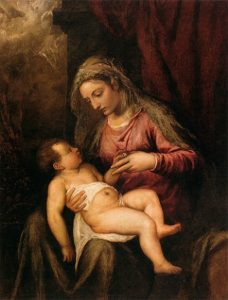 「聖母子」（1560‐1565年頃）ティツィアーノ・ヴェチェッリオ