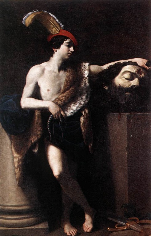 「ゴリアテの首を持つダビデ」（1605年頃）グイド・レーニ
