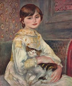 「ジュリー・マネ（猫を抱く子ども）」（1887年）ピエール＝オーギュスト・ルノワール