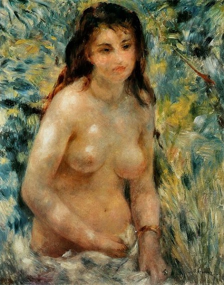 「陽光のなかの裸婦」（1876年）ピエール＝オーギュスト・ルノワール