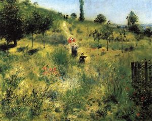 「草原の坂道」（1875年）ピエール＝オーギュスト・ルノワール