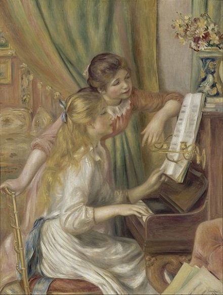 「ピアノを弾く少女たち」（1892年）ピエール＝オーギュスト・ルノワール