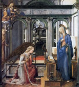 「受胎告知」（1443年頃）フィリッポ・リッピ
