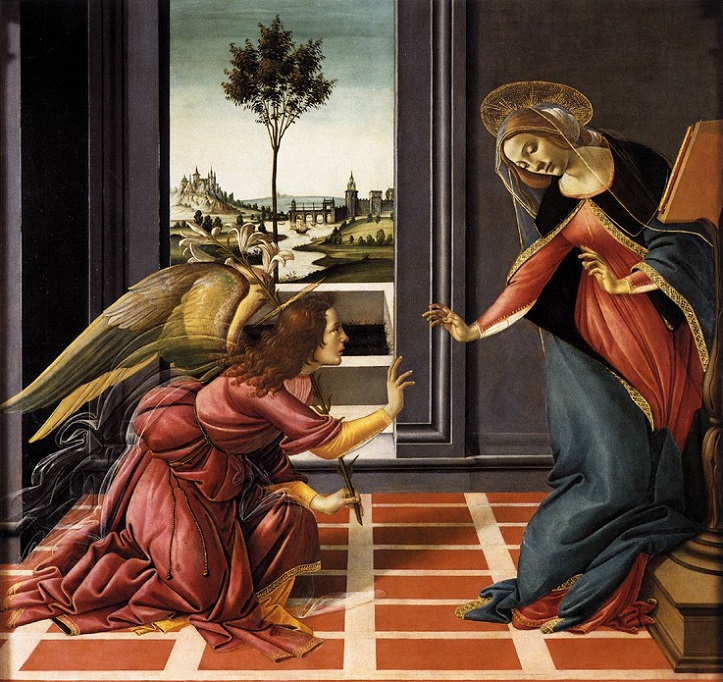 「チェステッロの受胎告知」（1489年頃）サンドロ・ボッティチェリ