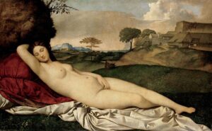 「眠れるヴィーナス」（1510‐1511年頃）ジョルジョーネ