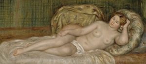 「大きな裸婦（クッションにもたれる裸婦）」（1907年）ピエール＝オーギュスト・ルノワール