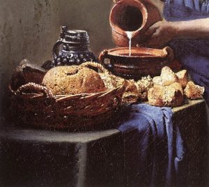 「牛乳を注ぐ女（detail）」（1658-1660年）ヨハネス・フェルメール