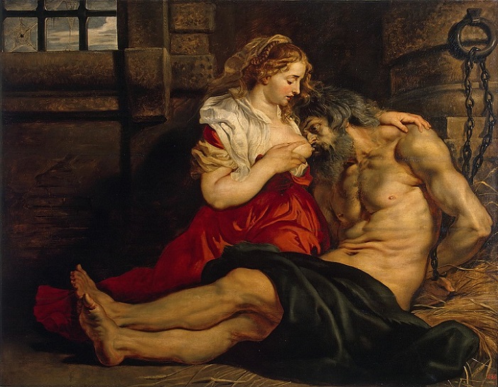 「ローマの慈愛（キモンとペロ）」（1612年）ピーテル・パウル・ルーベンス