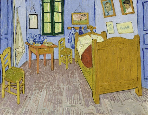 「アルルの寝室」（1889年）フィンセント・ファン・ゴッホ