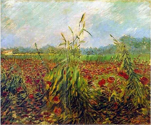 「麦畑とポピー」（1888年）フィンセント・ファン・ゴッホ