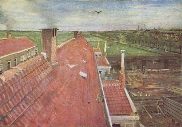 「屋根、ハーグのアトリエからの眺め」（1882年）ファン・ゴッホ