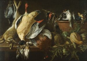 「猟の獲物と野菜のある静物」（1648年）アドリアーン・ファン・ユトレヒト