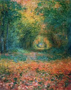 「サン＝ジェルマンの森の中で」（1882年）クロード・モネ