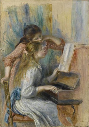 「ピアノを弾く少女たち」（1892年頃）オーギュスト・ルノワール