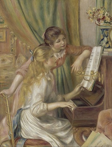 「ピアノを弾く少女たち」（1892年頃）オーギュスト・ルノワール