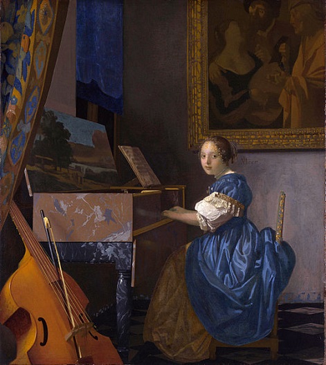 「ヴァージナルの前に座る若い女性」（1670-72年頃）ヨハネス・フェルメール