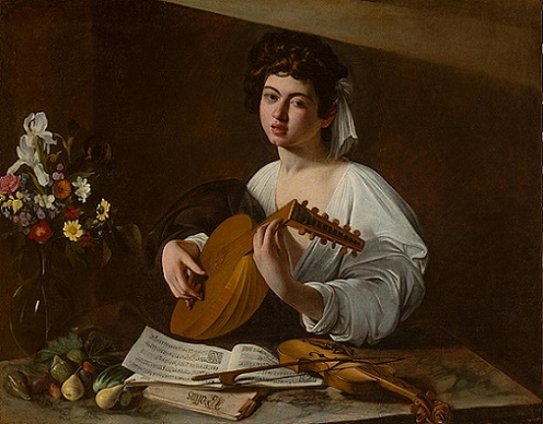 「リュートを弾く若者」（1600年頃）カラヴァッジョ