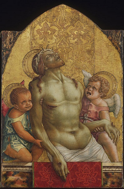 「キリストの体を支える2人の天使」（1472年頃）カルロ・クリヴェッリ