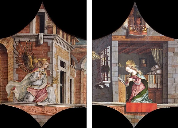 「受胎告知」（1482年）カルロ・クリヴェッリ
