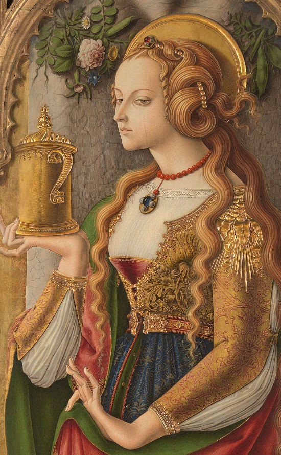 「マグダラのマリア（detail）」（1480年頃）カルロ・クリヴェッリ