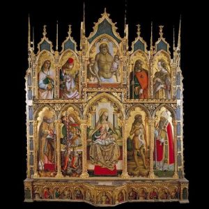 「モンテ・サン・マルティーノの多翼祭壇画」（1477‐80年頃）カルロ・クリヴェッリ