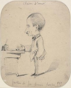 「Caricature of Man Standing by Desk」（1855-1856年頃）Claude Monet