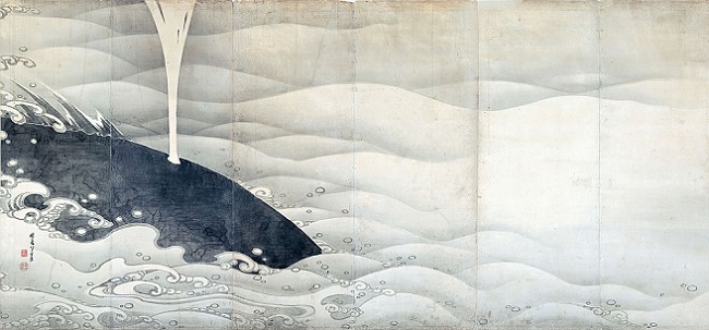 「象と鯨図屏風」（1797年）伊藤若冲