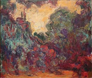 「バラの庭から見た家」（1922‐1924年）クロード・モネ