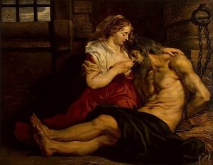 「ローマの慈悲（キモンとペロ）」（1610-12年）ピーテル・パウル・ルーベンス