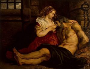 「ローマの慈悲（キモンとペロ）」（1610-12年）ピーテル・パウル・ルーベンス