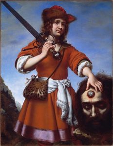 「ゴリアテの首を持つダヴィデ」（1680年）カルロ・ドルチ
