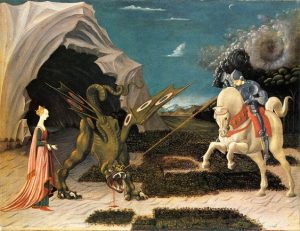 「聖ゲオルギウスと竜」（1470年頃）パオロ・ウッチェロ