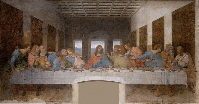 「最後の晩餐」（1495‐1498年）レオナルド・ダ・ヴィンチ