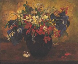 「花瓶の花」（1896年）ポール・ゴーギャン
