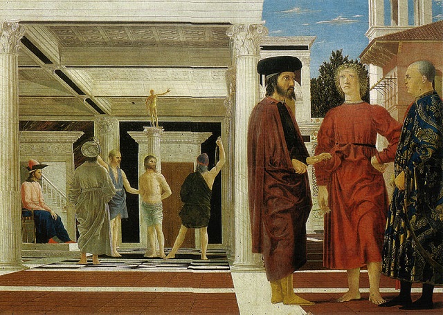 「キリストの鞭打ち」（1444‐1447年） ピエロ・デラ・フランチェスカ