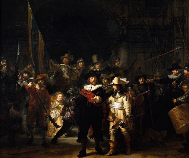「夜警」（1642年）レンブラント・ファン・レイン