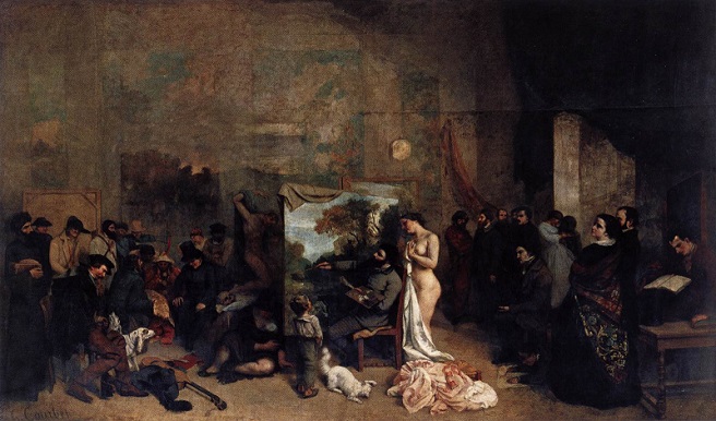 「画家のアトリエ」（1854‐1855年）ギュスターヴ・クールベ
