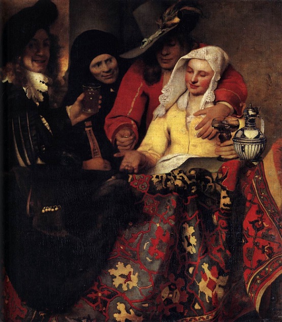「取り持ち女」（1656年）ヨハネス・フェルメール