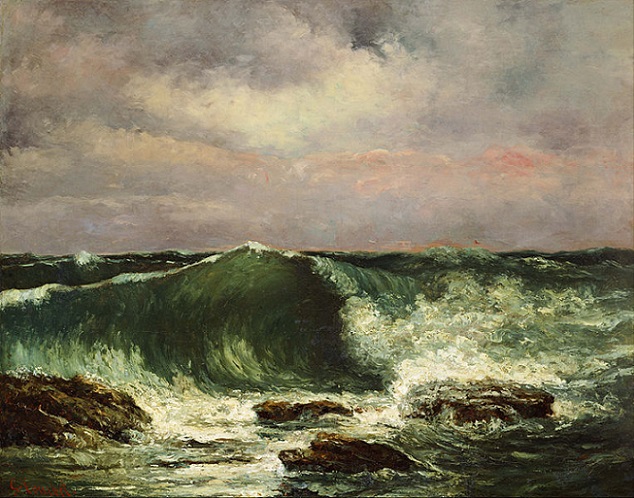 「波」（1870年頃）ギュスターヴ・クールベ