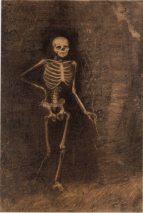 「骸骨」（1880年頃）オディロン・ルドン
