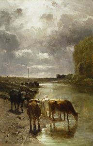 「水を飲む牛」（1851年）コンスタン・トロワイヨン