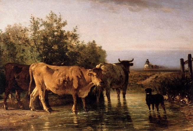 「浅瀬」（1852年）コンスタン・トロワイヨン