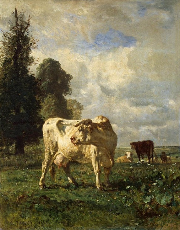 「草地の牛」（1852年）コンスタン・トロワイヨン