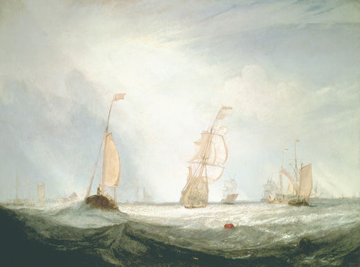 「ヘレヴーツリュイスから出航するユトレヒトシティ64号」（1832年）Ｊ・M・ウィリアム・ターナー