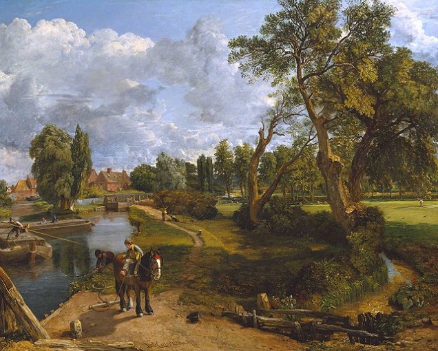 「フラットフォードの製粉所（航行可能な川の情景）」（1816-17年）ジョン・コンスタブル